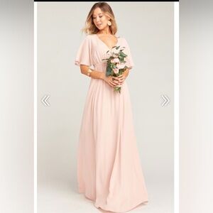 Show Me Your Mumu Emily Empire Maxi Dress Dusty Blush Crisp